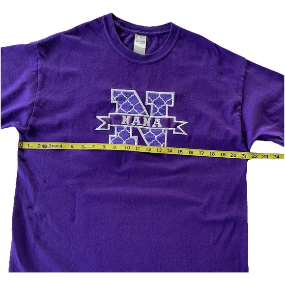 Gildan‎ T-Shirt "Nana" Purple With White Embroidered Nana Women's Size Large EUC - Picture 3 of 6